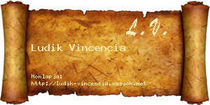 Ludik Vincencia névjegykártya